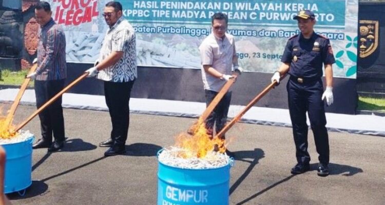 Pemusnahan Rokok Ilegal Purbalingga